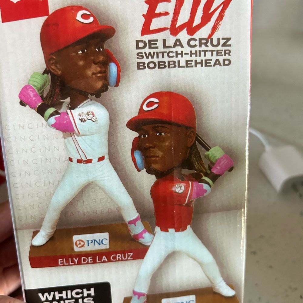 Elly De La Cruz Switch-Hitter Bobblehead white jersey 2025 SGA nib